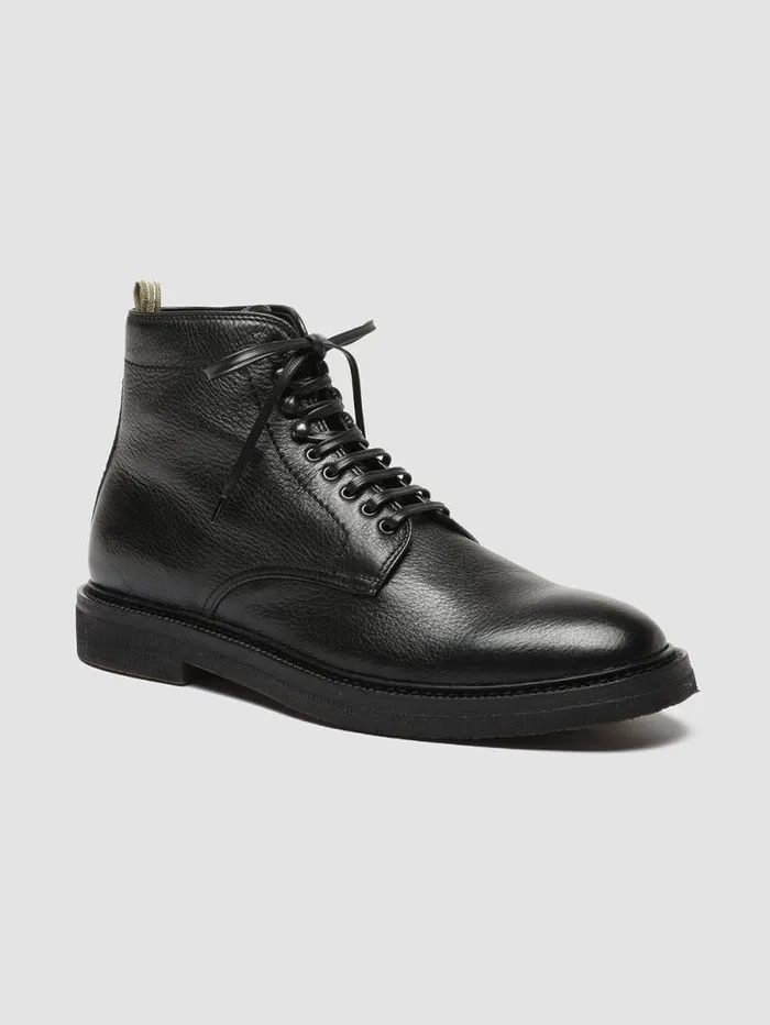 Men Officine Creative Footwear HOPKINS FLEXI 203 Black Leather Laceup Boots Men Officine Creative Footwear HOPKINS FLEXI 203 Black Leather Laceup Boots