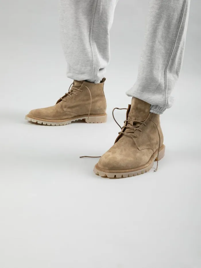 Men Officine Creative Footwear SPECTACULAR 002 Taupe Suede LaceUp Boots Men Officine Creative Footwear SPECTACULAR 002 Taupe Suede LaceUp Boots