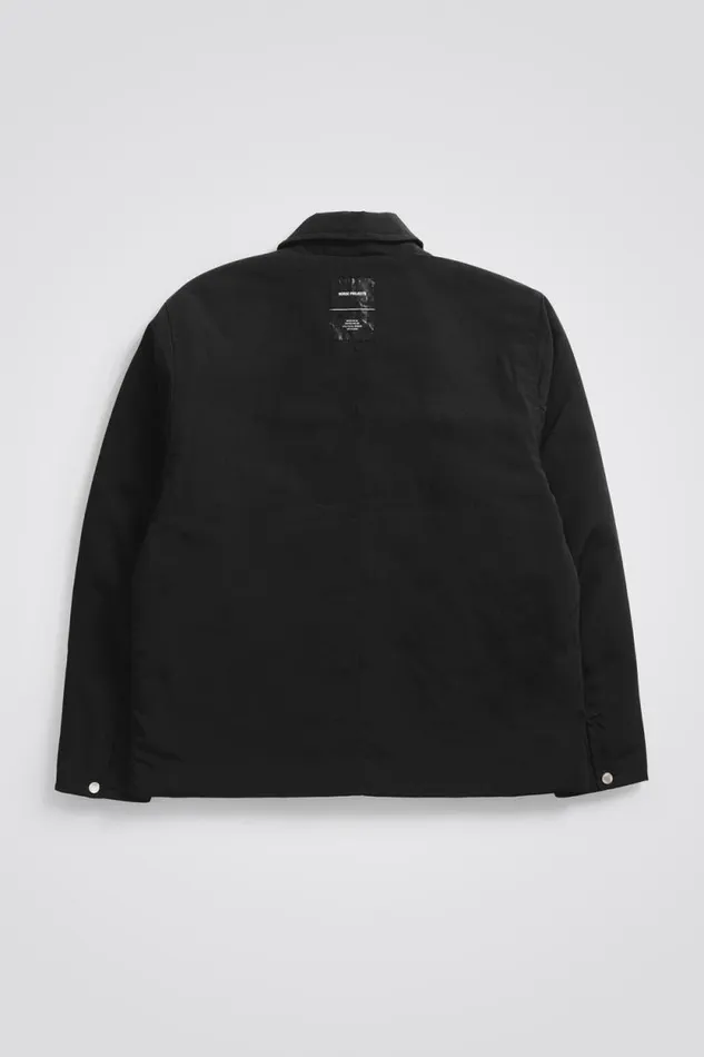 Men Pelle Waxed Nylon Insulated Jacket Black Norse Projects Outerwear