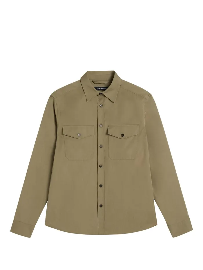 Men Perry 2 Pocket Slim Shirt Aloe JLindeberg Shirts Men Perry 2 Pocket Slim Shirt Aloe JLindeberg Shirts