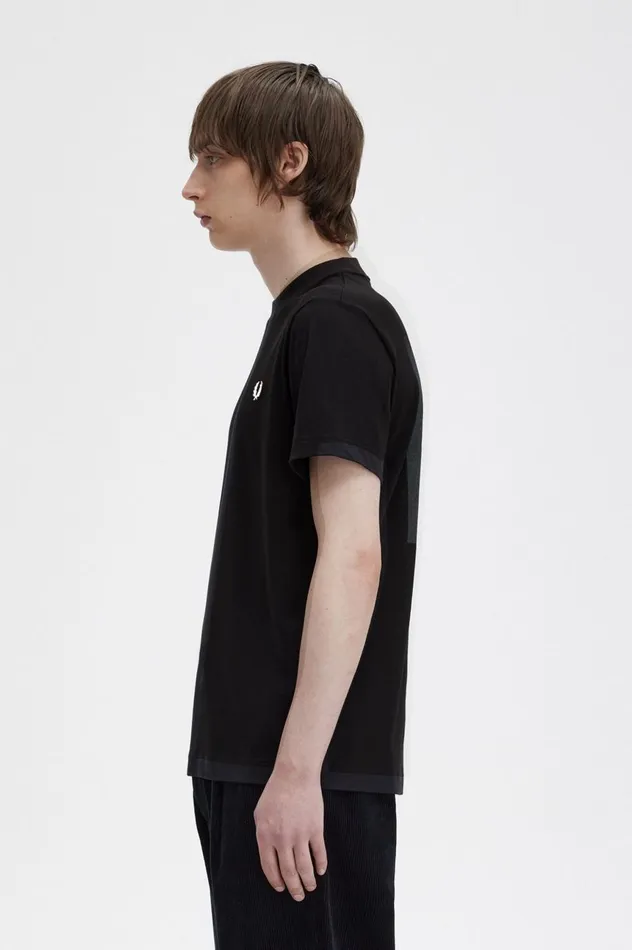 Men Rave Graphic TShirt Black Fred Perry TShirts