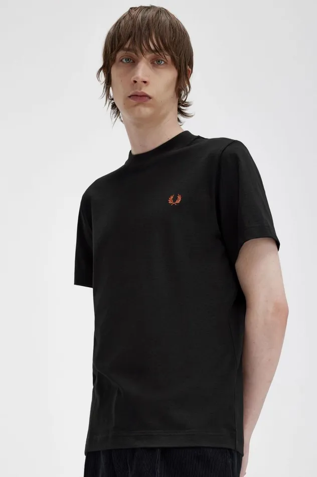 Men Rave Graphic TShirt Black Fred Perry TShirts