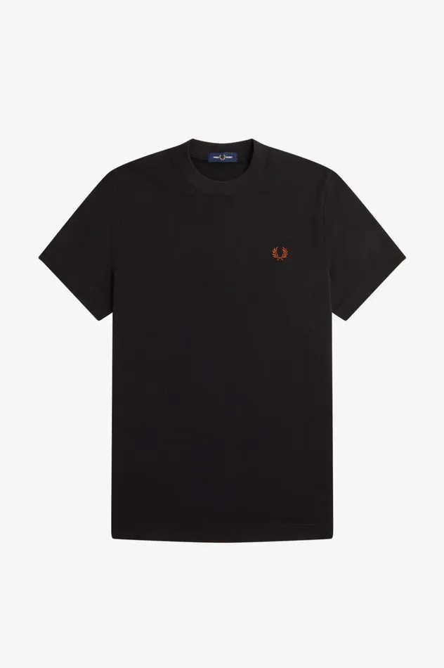 Men Rave Graphic TShirt Black Fred Perry TShirts