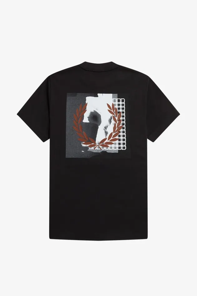 Men Rave Graphic TShirt Black Fred Perry TShirts