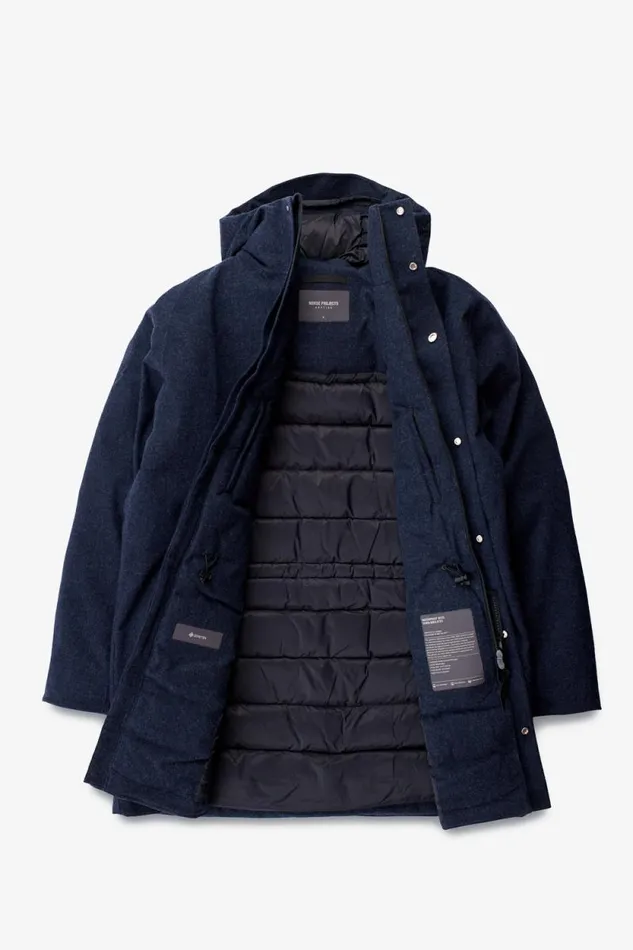 Men Rokkvi 60 GoreTex Wool Down Jacket Dark Navy Norse Projects Outerwear