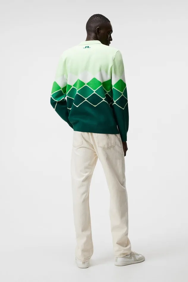 Men Ron Knitted Shirt Rain Forest JLindeberg Knitwear Men Ron Knitted Shirt Rain Forest JLindeberg Knitwear