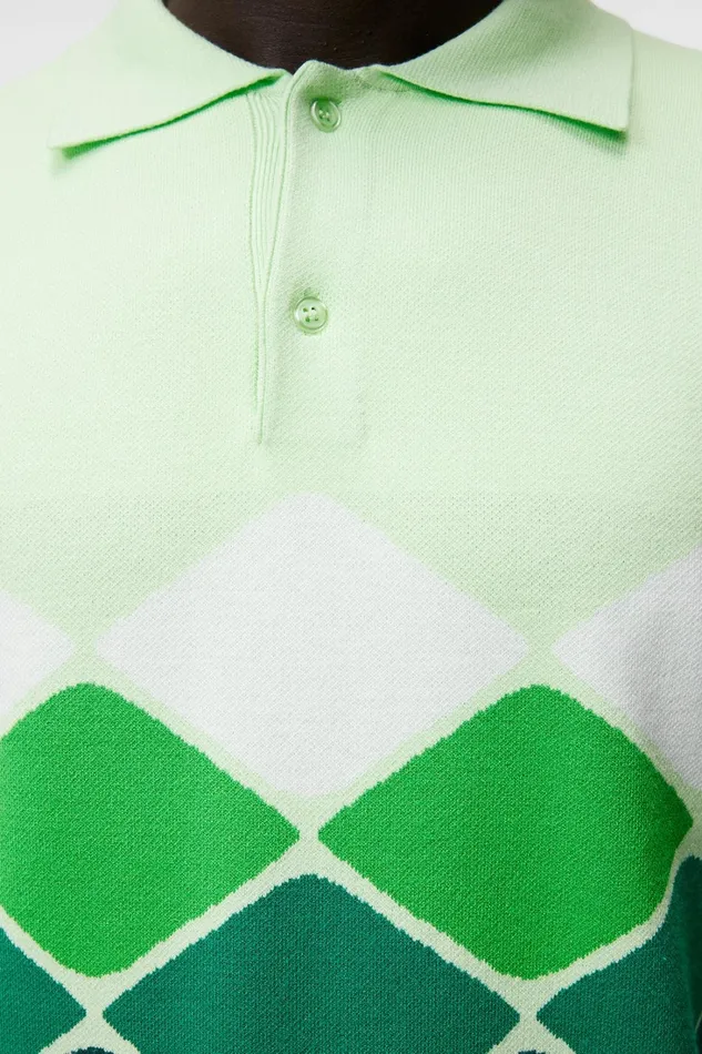 Men Ron Knitted Shirt Rain Forest JLindeberg Knitwear Men Ron Knitted Shirt Rain Forest JLindeberg Knitwear