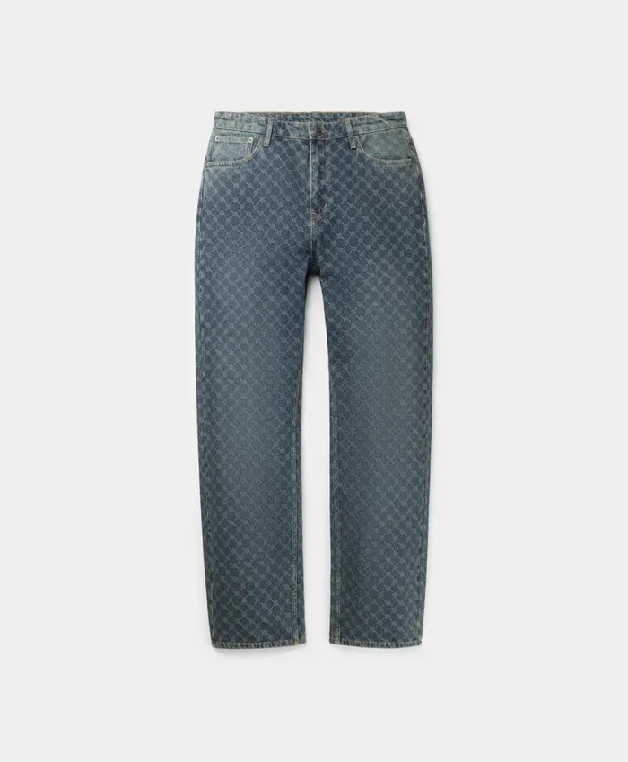 Men Sand Blue Amba Monogram Relaxed Jeans Daily Paper Pants