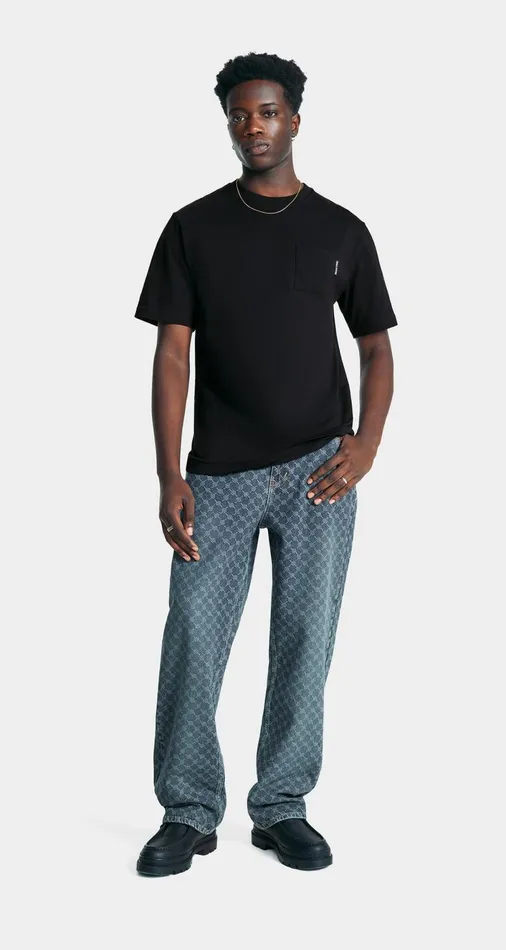 Men Sand Blue Amba Monogram Relaxed Jeans Daily Paper Pants Men Sand Blue Amba Monogram Relaxed Jeans Daily Paper Pants