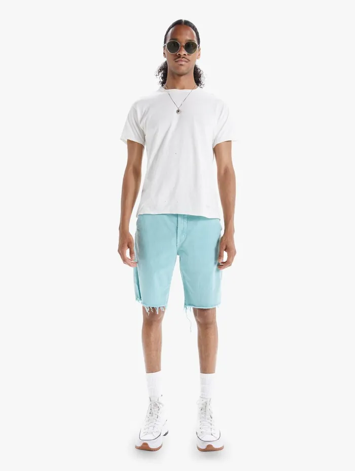 Men Shorts Mother Denim The Duke Utility Short Fray Turquoiseaqua