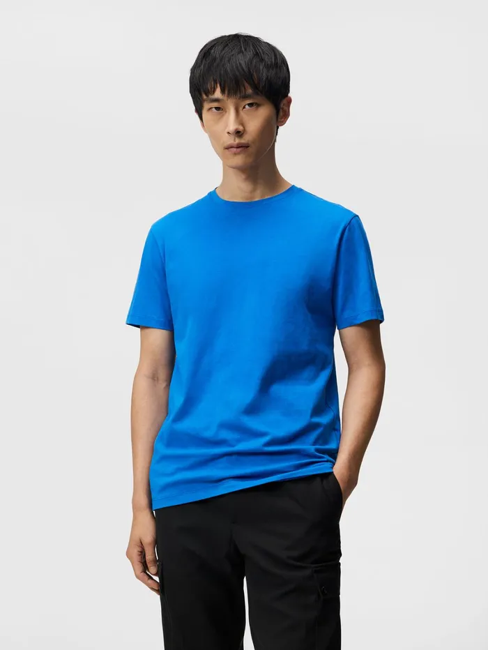 Men Sid Basic Cotton Tee Lapis Blue JLindeberg Tshirts