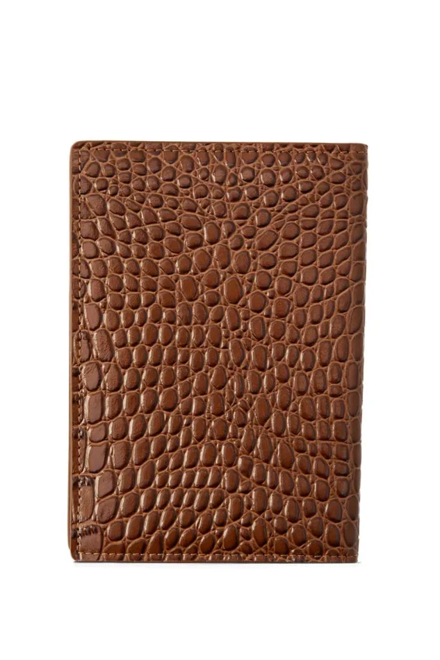 MenWomen Small Leather Goods Holland Cooper Chelsea Passport Holder Tan Croc