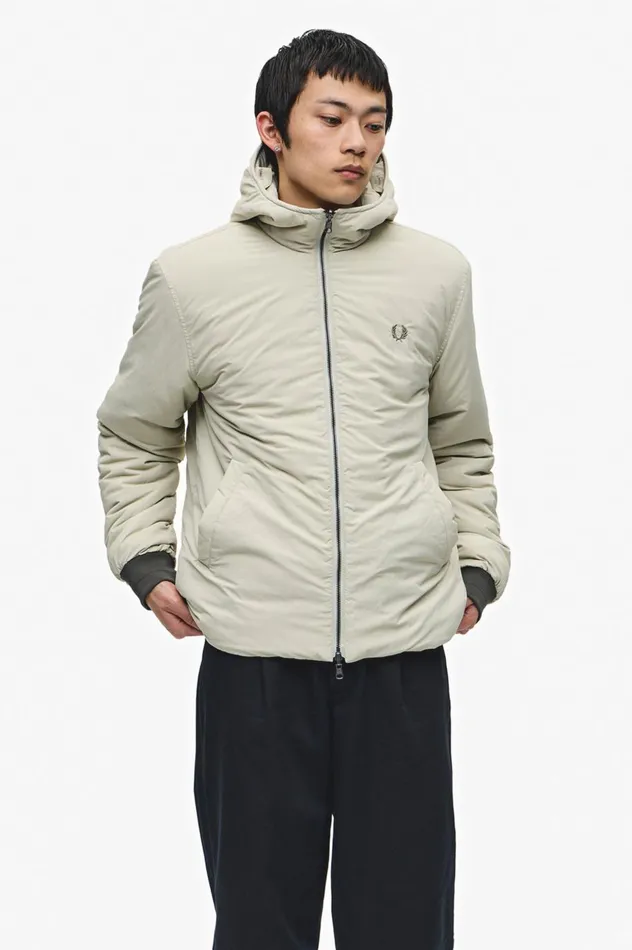 Men ZipIn Liner Parka Field Green Fred Perry Coats and Jackets