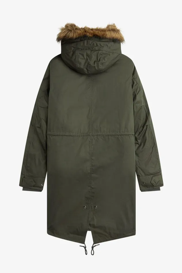 Men ZipIn Liner Parka Field Green Fred Perry Coats and Jackets