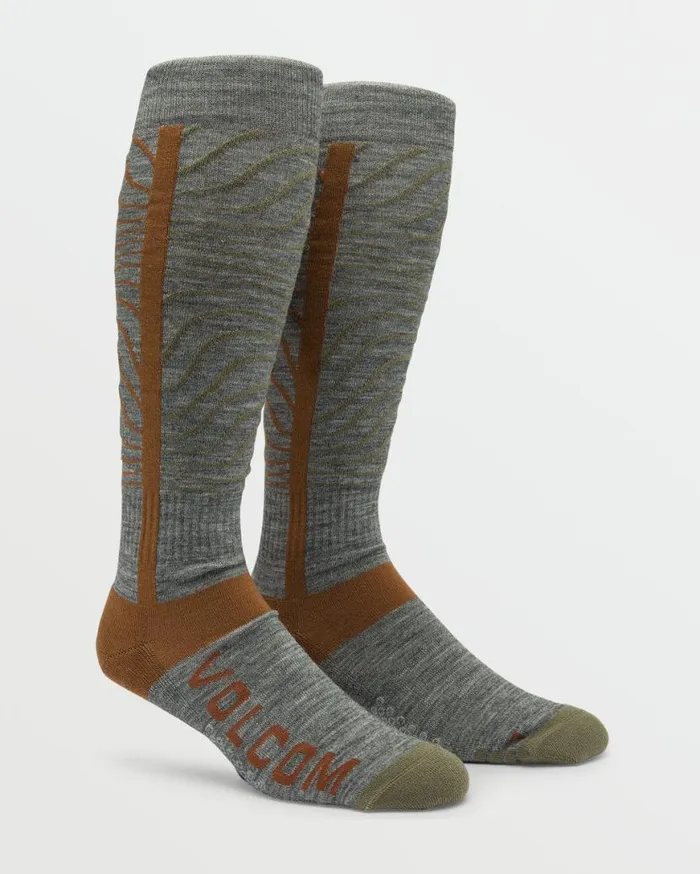 Mens Heavy OverTheCalf Sock 8211 Heather Grey Mens Volcom Accessories