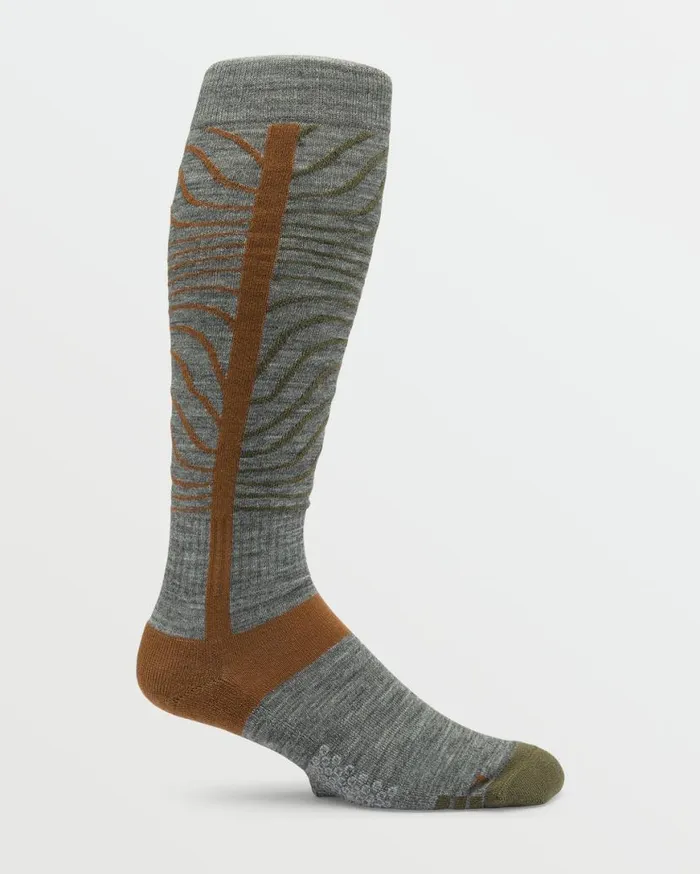 Mens Heavy OverTheCalf Sock 8211 Heather Grey Mens Volcom Accessories