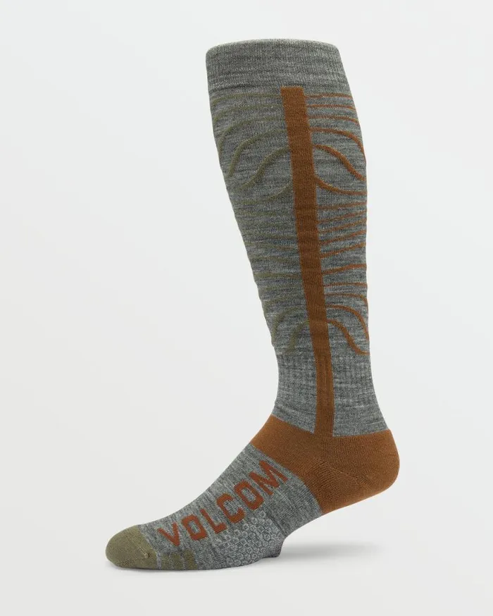 Mens Heavy OverTheCalf Sock 8211 Heather Grey Mens Volcom Accessories