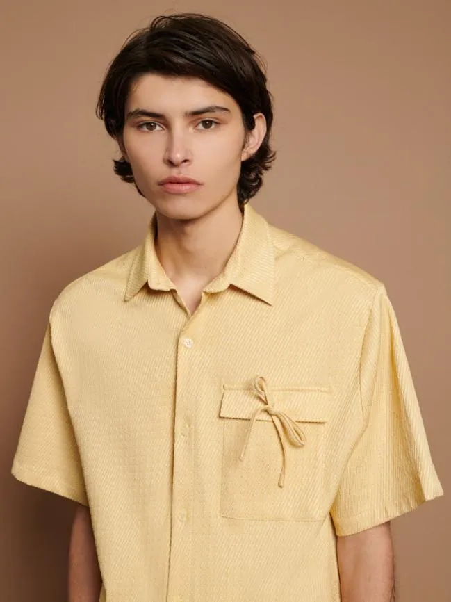 Menswear Archie Bow Pocket Shirt Pastel Yellow Sister Jane Menswear Archie Bow Pocket Shirt Pastel Yellow Sister Jane