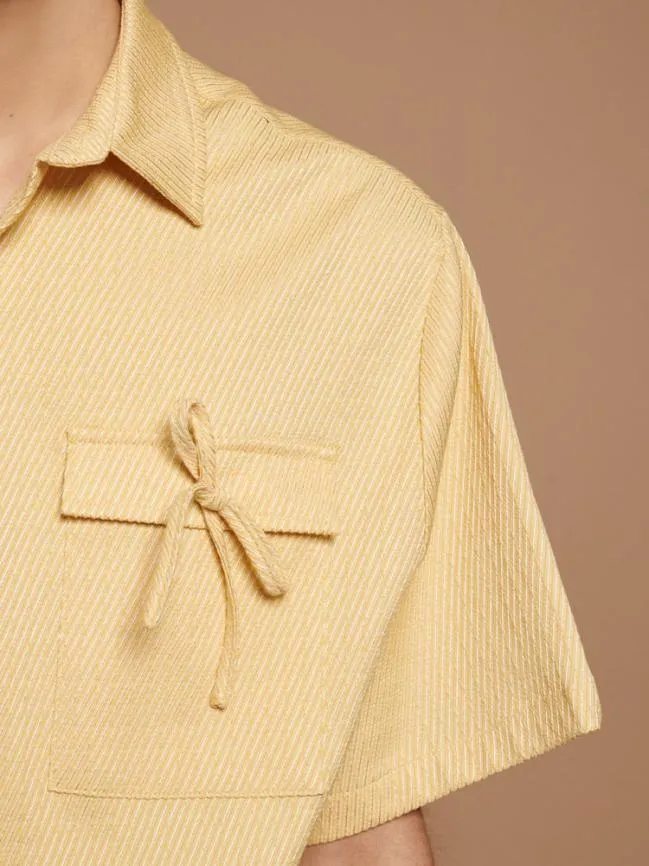 Menswear Archie Bow Pocket Shirt Pastel Yellow Sister Jane Menswear Archie Bow Pocket Shirt Pastel Yellow Sister Jane
