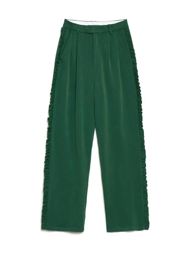 Menswear Lionel Ruffle Trousers Black Forest Green Sister Jane Menswear Lionel Ruffle Trousers Black Forest Green Sister Jane