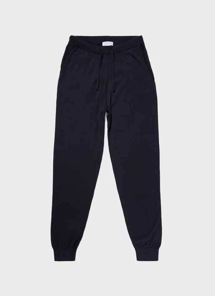 Merino Wool Lounge Pant Navy Men SUNSPEL Sweatshirts and Sweatpants