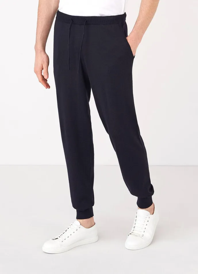 Merino Wool Lounge Pant Navy Men SUNSPEL Sweatshirts and Sweatpants