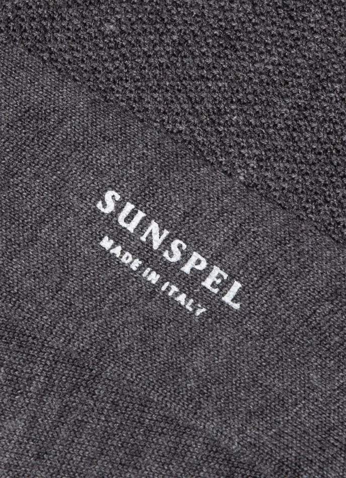 Merino Wool Waffle Socks Charcoal Melange Men SUNSPEL Socks