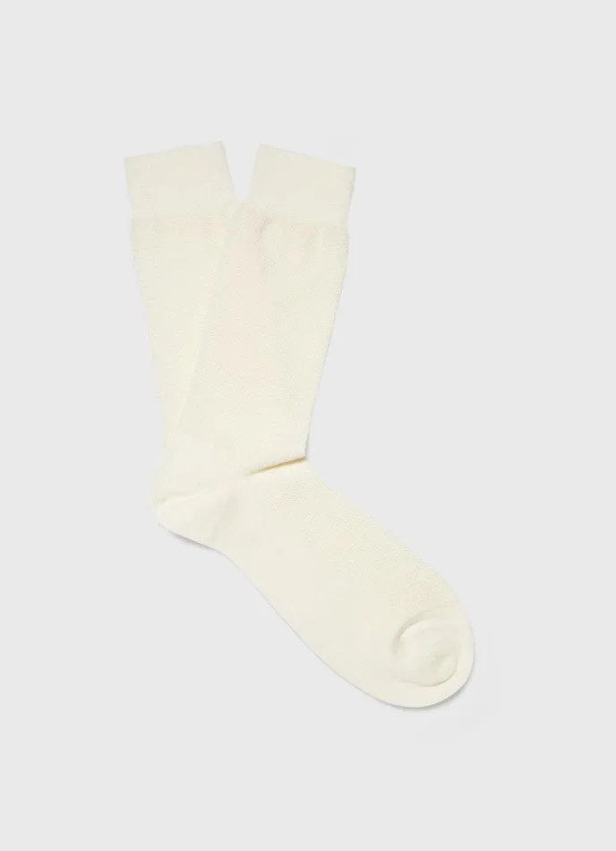 Merino Wool Waffle Socks Ecru Men SUNSPEL Socks