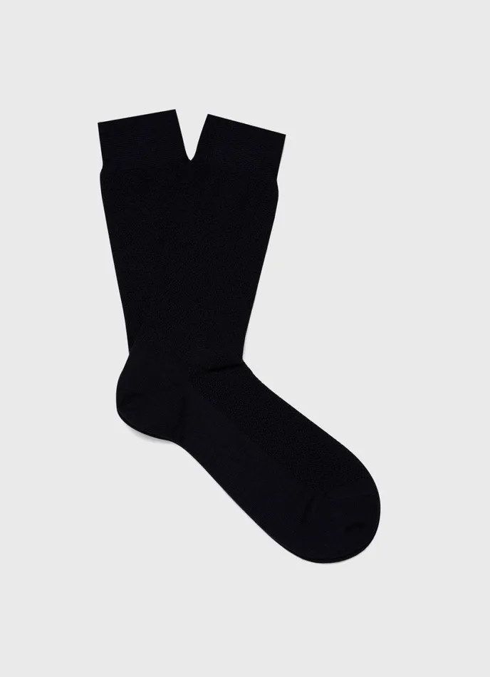 Merino Wool Waffle Socks Navy Men SUNSPEL Socks