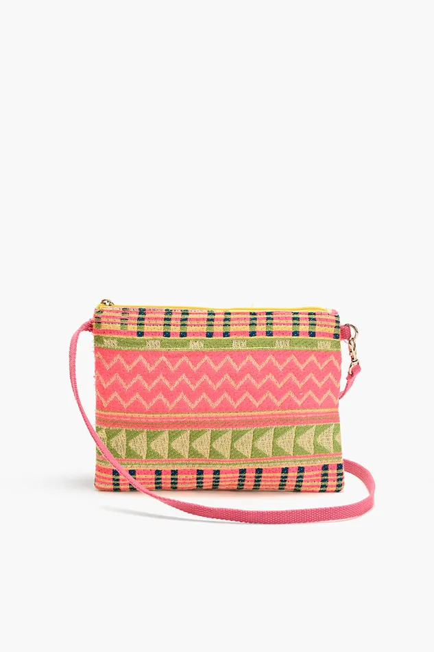 Mexican Striped Pink Spring Top Zip Clutch Women Crossbody Bags America and Beyond Mexican Striped Pink Spring Top Zip Clutch Women Crossbody Bags America and Beyond