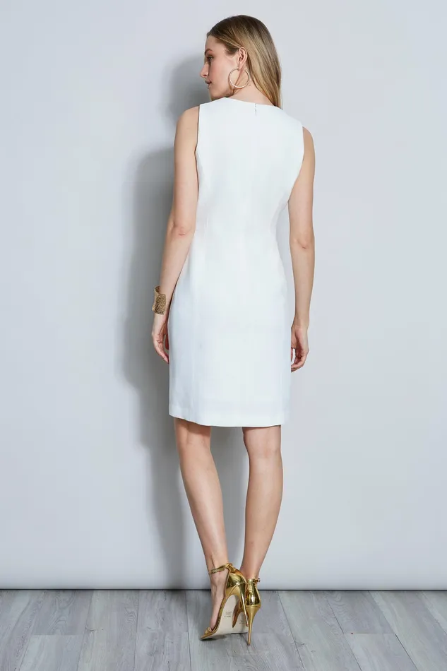 Midi Dresses Women Elie Tahari Sleeveless Keyhole Dress MILKWEED