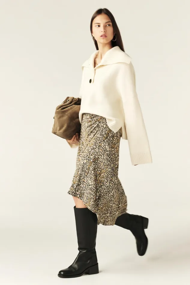 Midi Skirt Slopa Beige Women Baandsh Skirts and Shorts