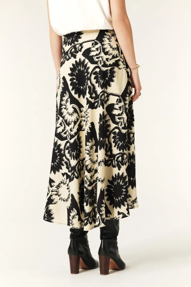 Midi Wrap Skirt Fybo Black Women Baandsh Skirts and Shorts