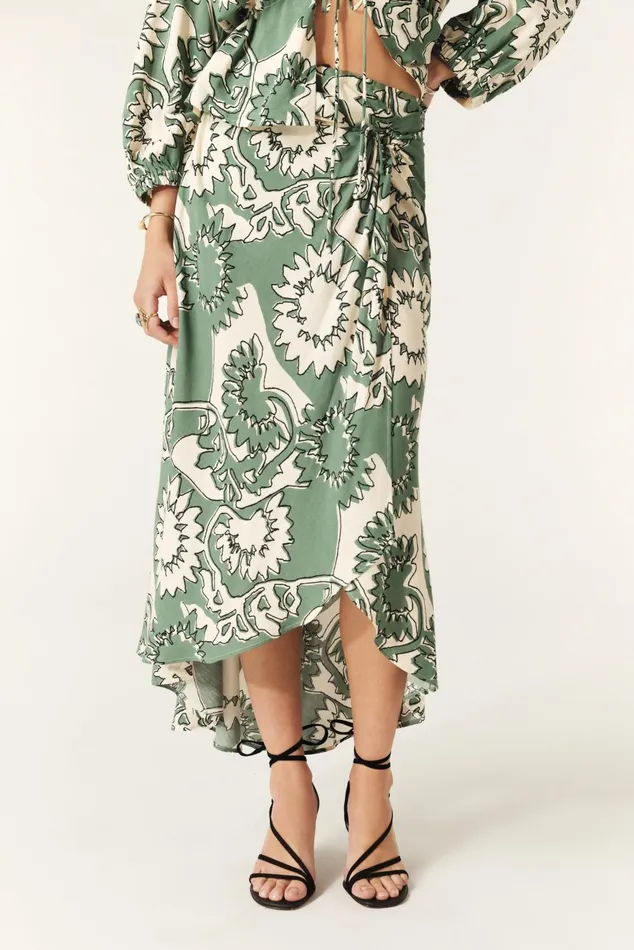Midi Wrap Skirt Fybo Black Women Baandsh Skirts and Shorts