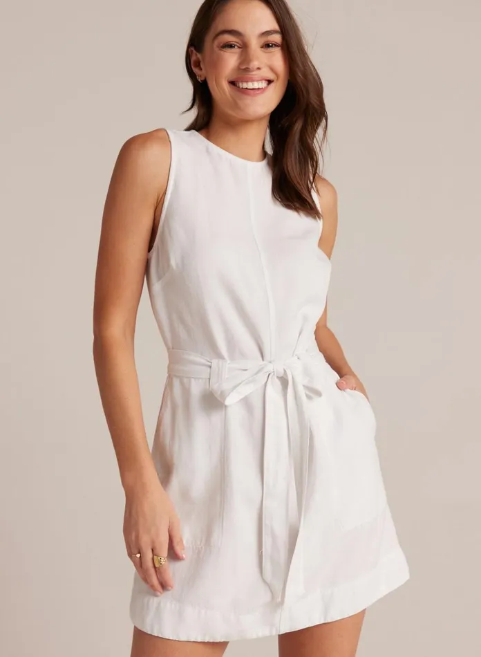 Mini Dresses Women Bella Dahl Fitted Zip Back Dress 8211 White