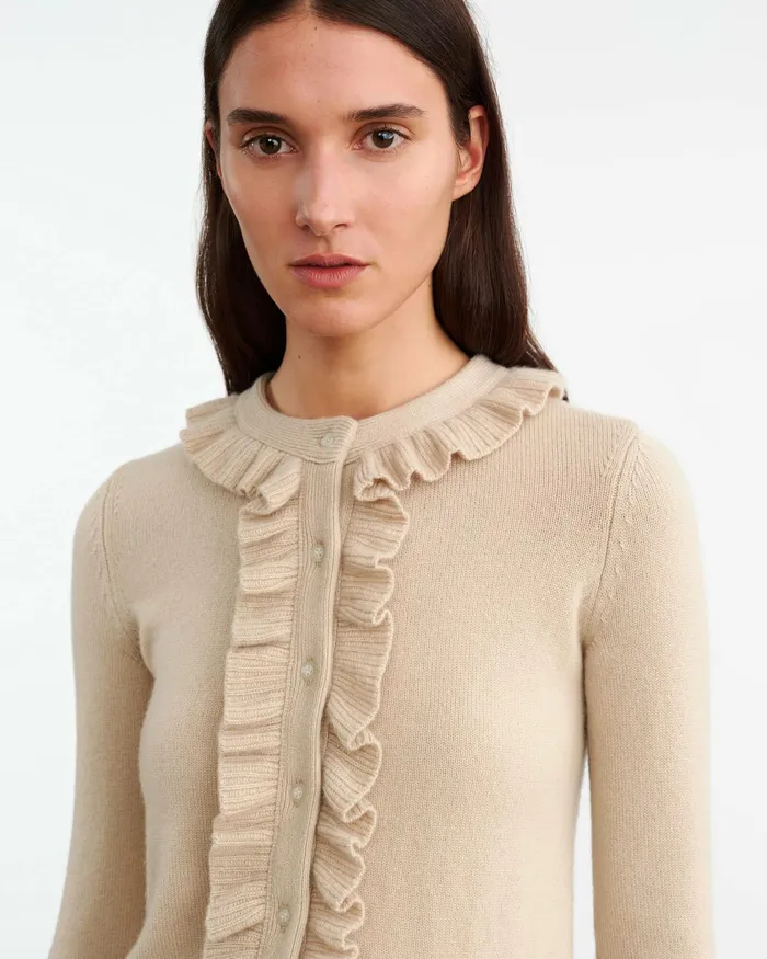 NEAVE CASHMERE CARDIGAN Taupe Women Nili Lotan Knits and Sweaters