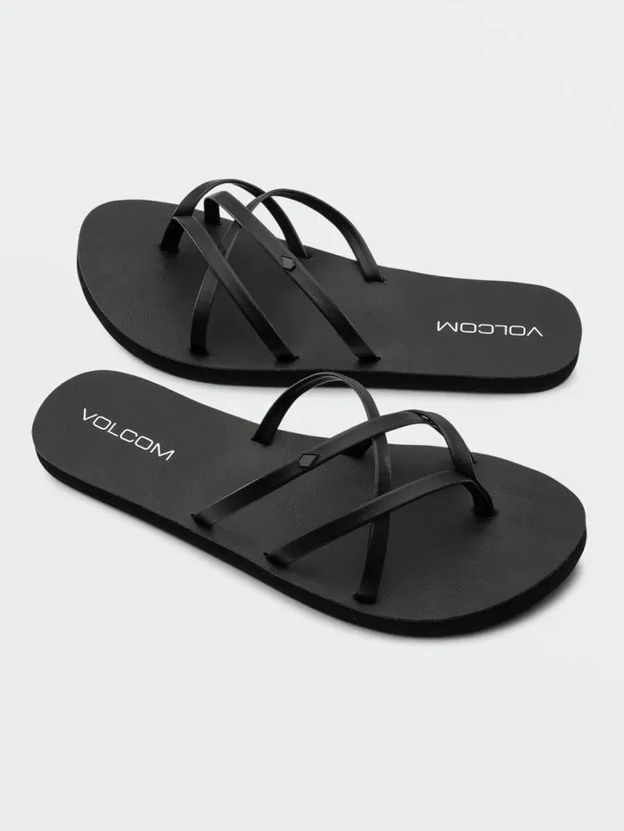 New School II Sandals 8211 Black Out Womens Volcom Sandals