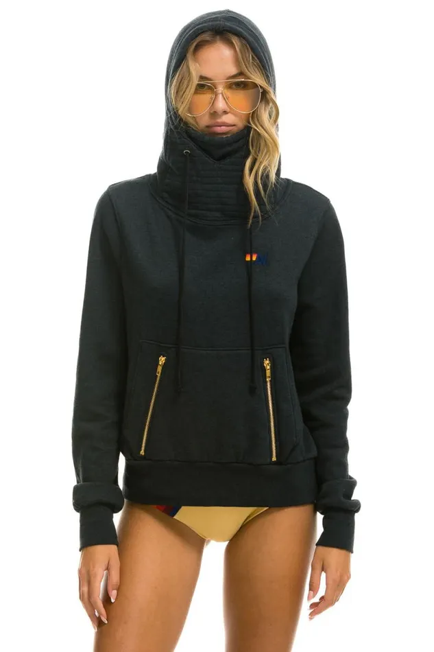 Ninja Pullover Hoodie 8211 Charcoal WomenMen Aviator Nation Hoodies
