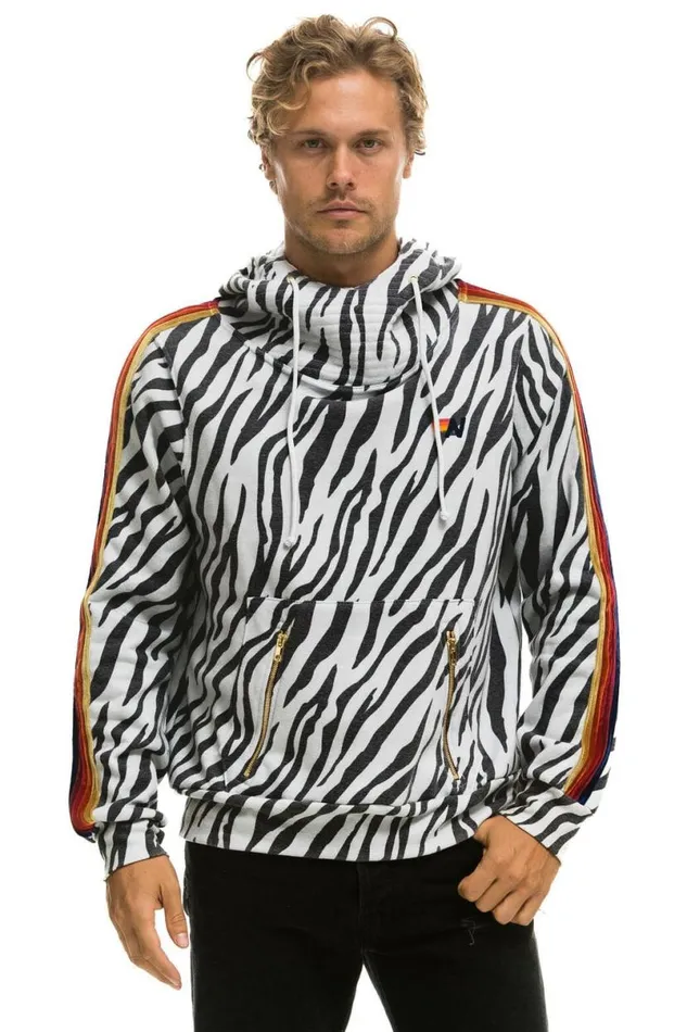 Ninja Pullover Hoodie 8211 Zebra WomenMen Aviator Nation Hoodies