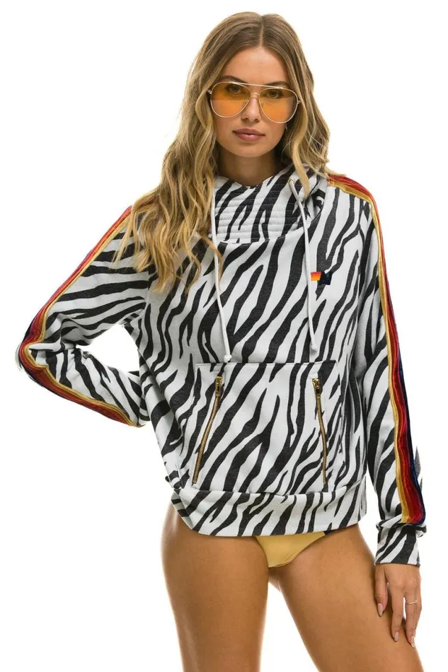 Ninja Pullover Hoodie 8211 Zebra WomenMen Aviator Nation Hoodies