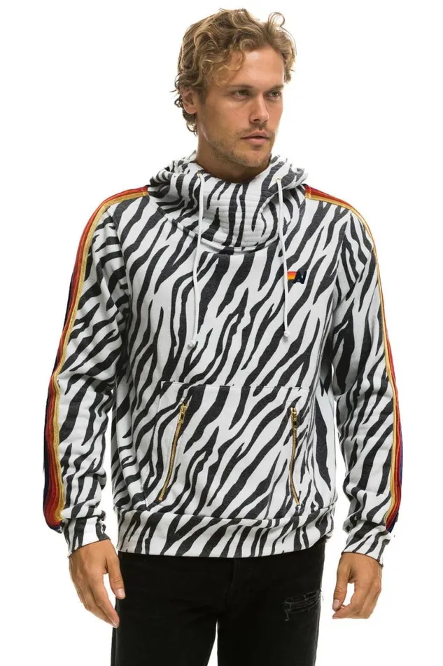 Ninja Pullover Hoodie 8211 Zebra WomenMen Aviator Nation Hoodies