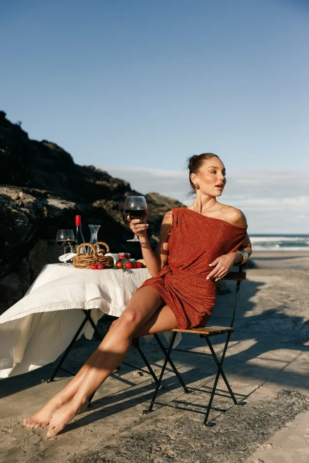 Off The Shoulder Dresses Women Petal and Pup Santiago Off Shoulder Mini Dress Bronze Off The Shoulder Dresses Women Petal and Pup Santiago Off Shoulder Mini Dress Bronze