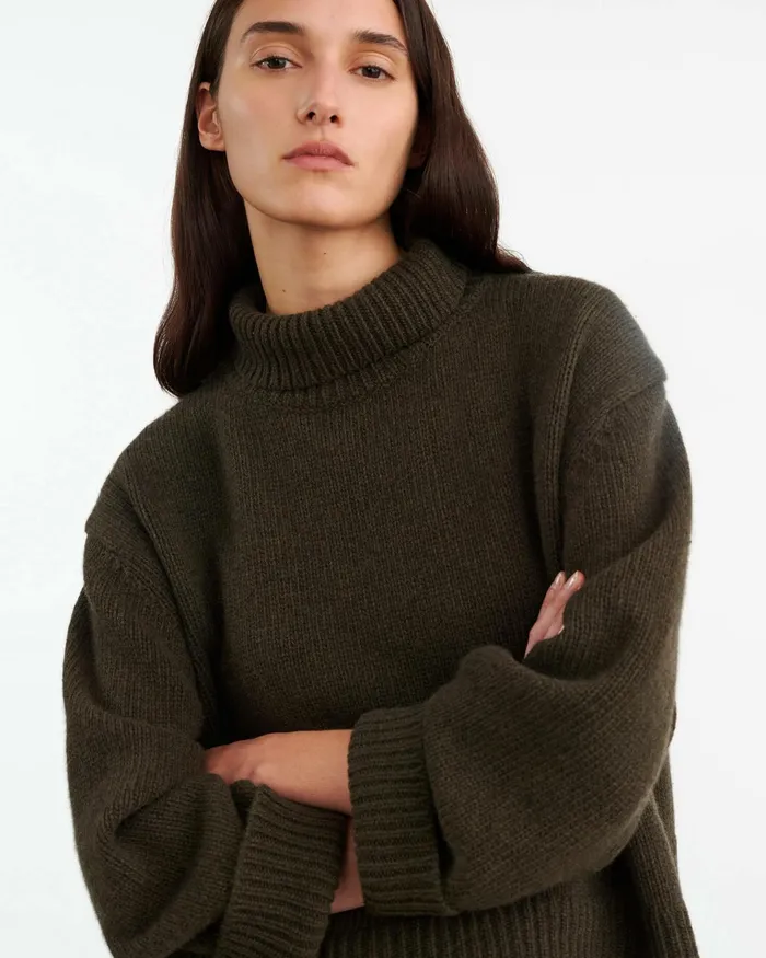 OMAIRA SWEATER Dark Pine Women Nili Lotan Knits and Sweaters