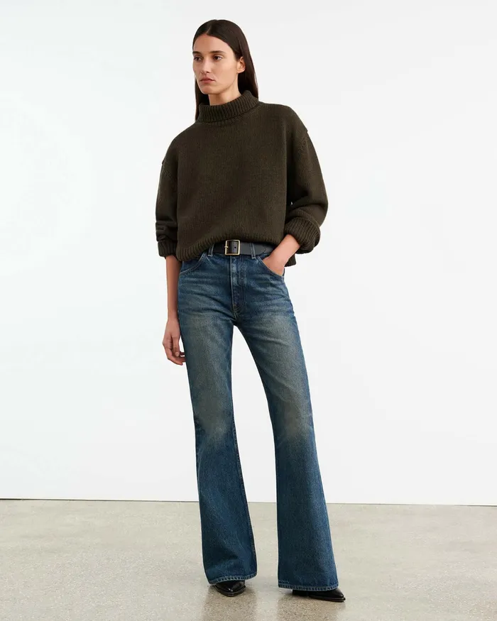 OMAIRA SWEATER Dark Pine Women Nili Lotan Knits and Sweaters