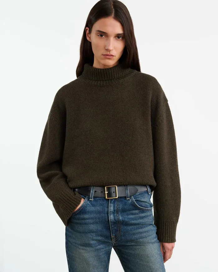 OMAIRA SWEATER Dark Pine Women Nili Lotan Knits and Sweaters