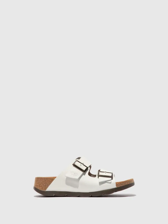 Open Toe Mules CAJA721FLY BRIDLE OFF WHITE Women Fly London Mules