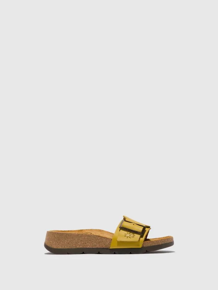 Open Toe Mules CARB851FLY MUSTARD Women Fly London Mules
