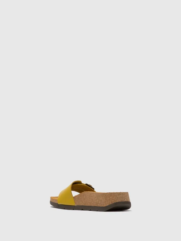 Open Toe Mules CARB851FLY MUSTARD Women Fly London Mules