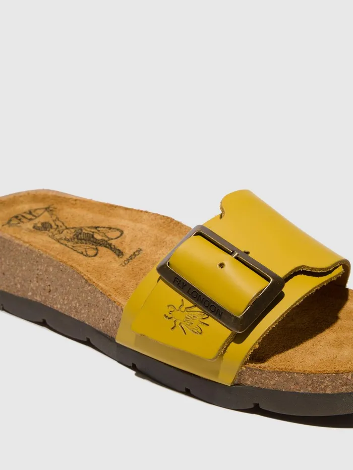 Open Toe Mules CARB851FLY MUSTARD Women Fly London Mules