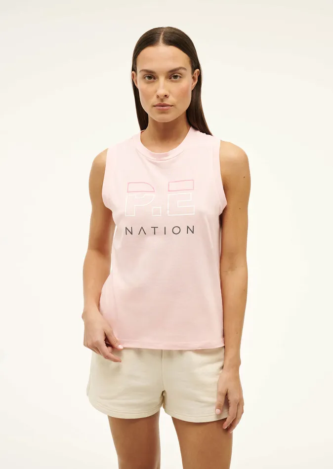 PE Nation HEADS UP TANK IN CRYSTAL ROSE Women Tanks